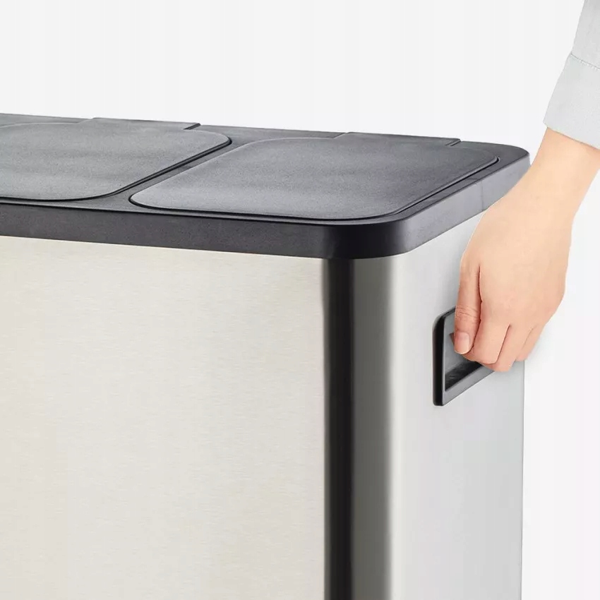 KOSZ DO SEGREGACJI 3 Komory 42 l (3x14L) Stalowy z Pedałem