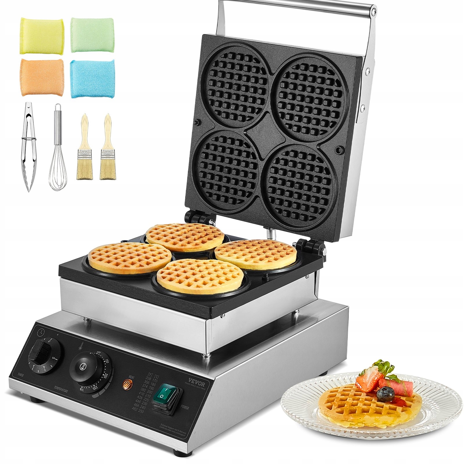 Profesionální 4-plackový vaflovač 1750 W