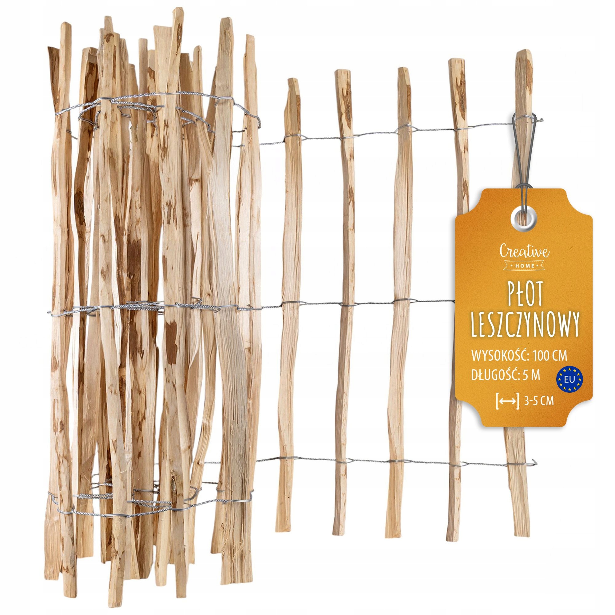 Lískový plot zahradní trávníkový lem 5 m x 100 cm 7-9 Cm