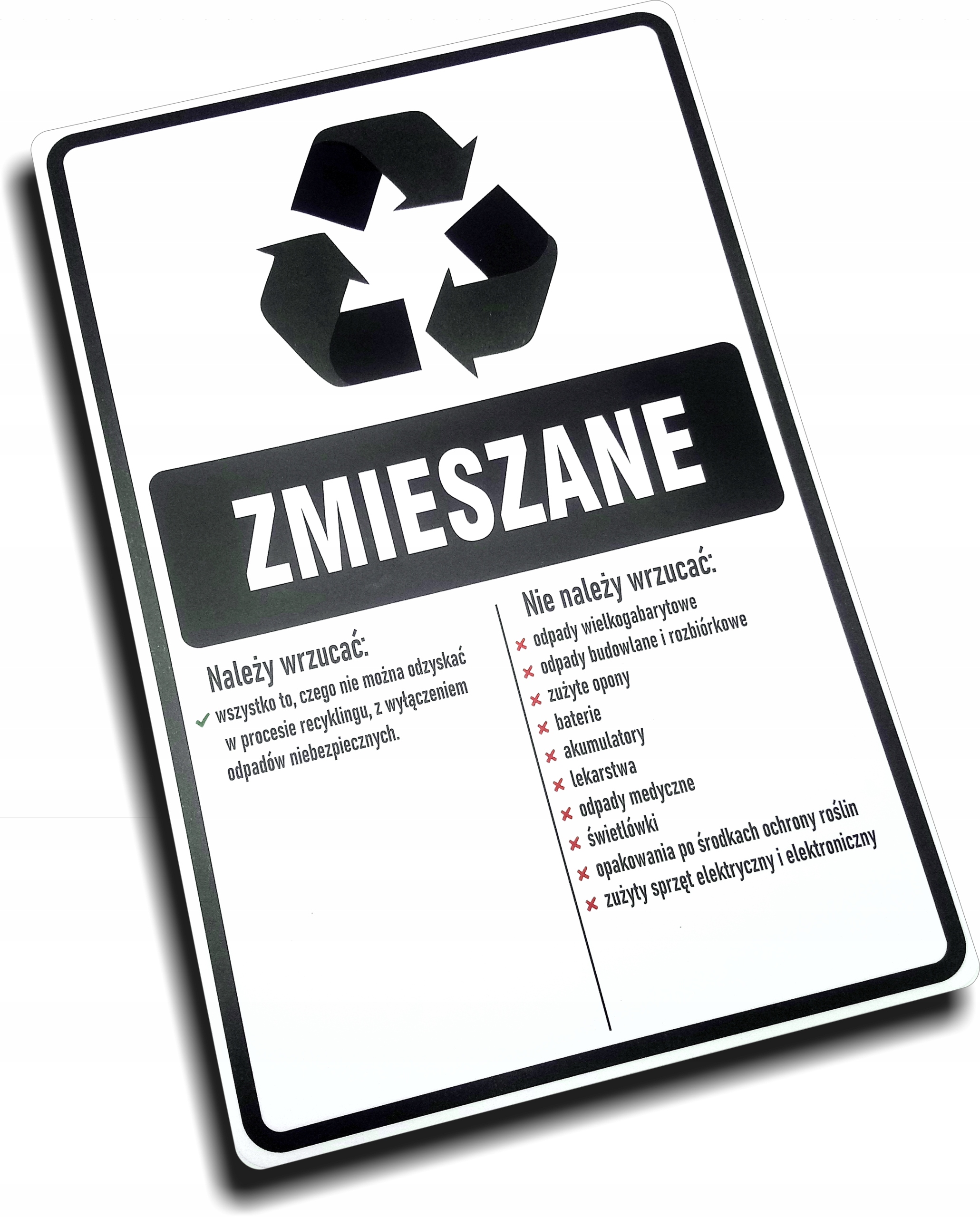 

Zmieszane Naklejka na kosz segregacja odpady 45cm