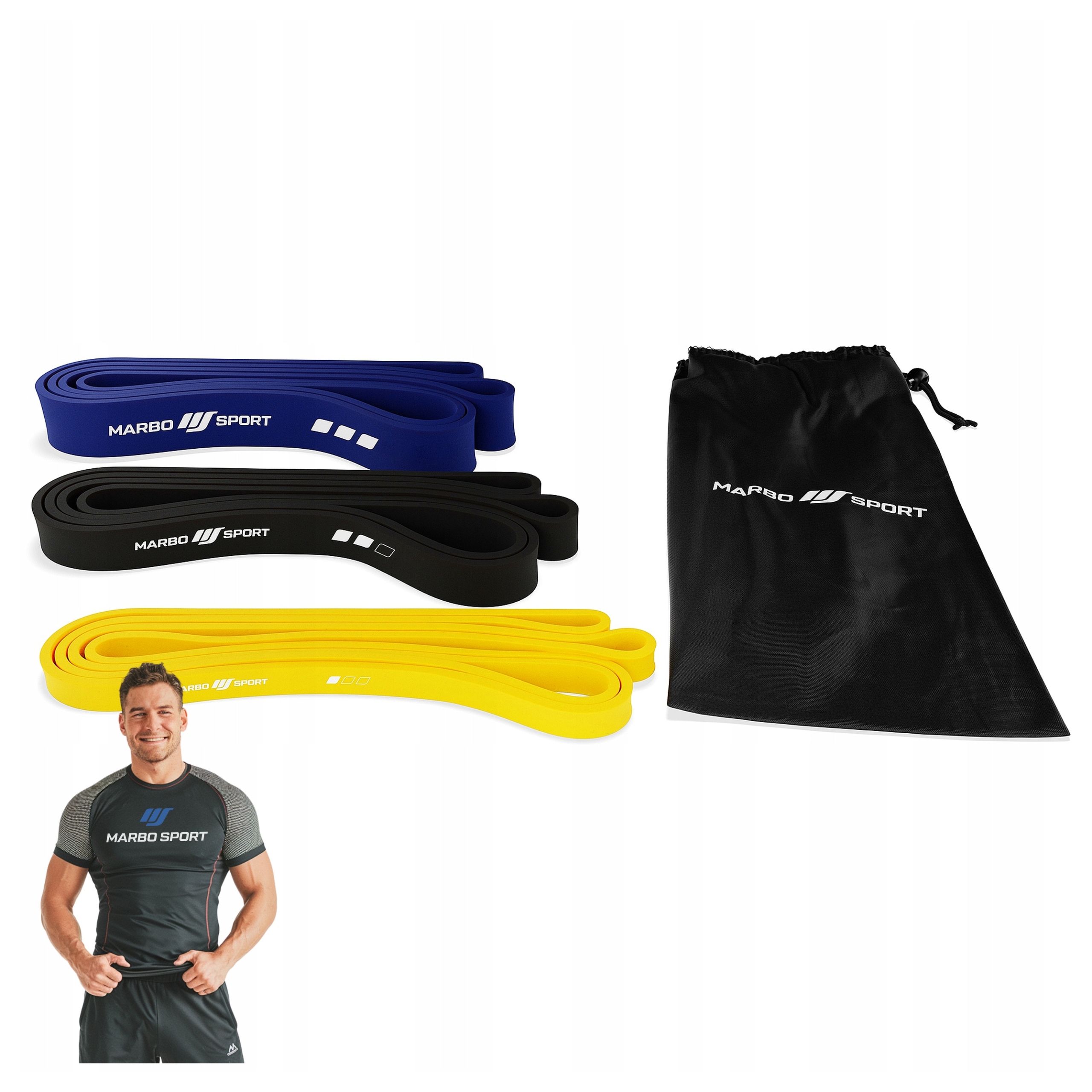 Sada 3 Odporových Gum 2080 MM Pouzdro Marbo Sport