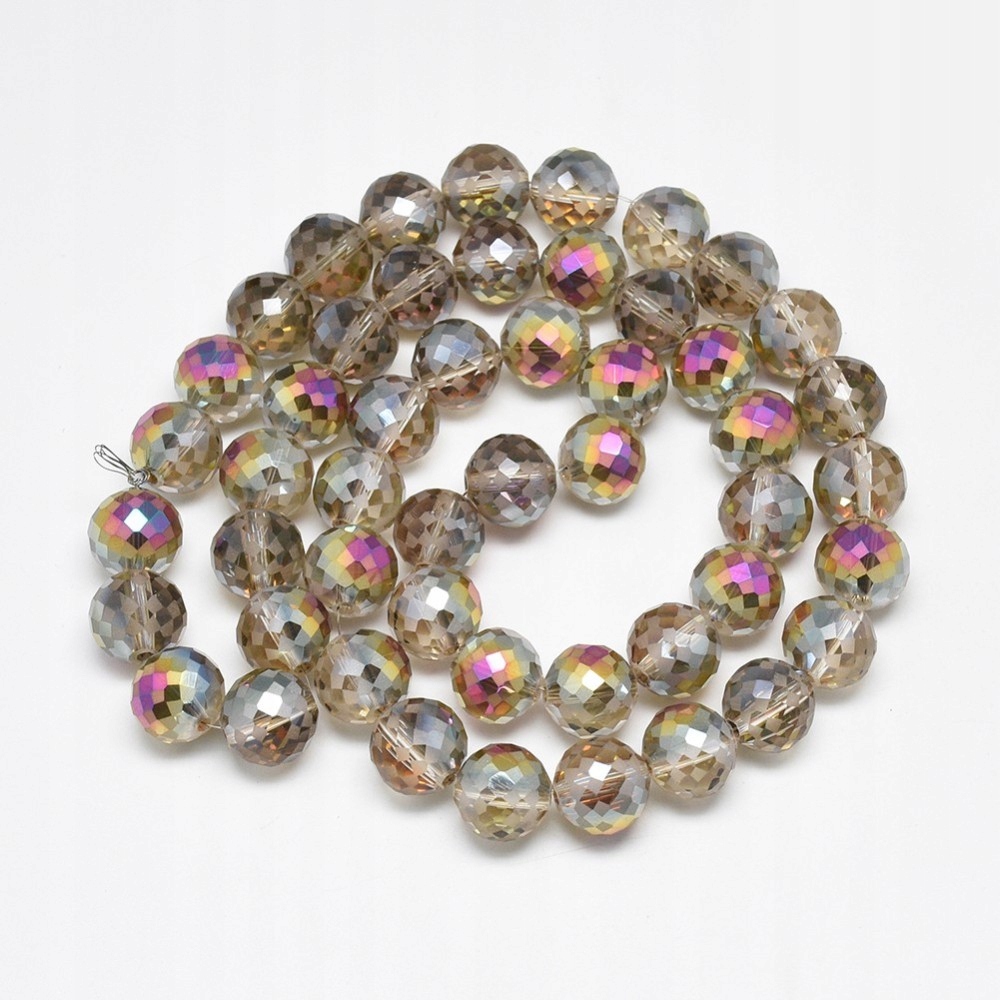 Korálky Sklo Galvanizace 12mm 47ks/53cm/nic