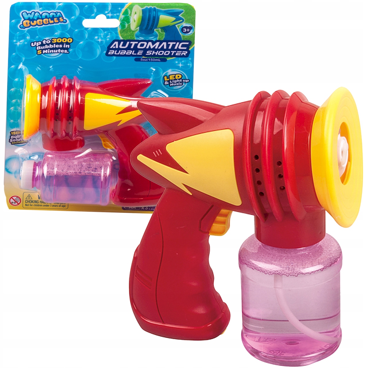 ПИСТОЛЕТ ДЛЯ МЫЛЬНЫХ ПУЗЫРЕЙ НА БАТАРЕЙКАХ КРАСНЫЙ