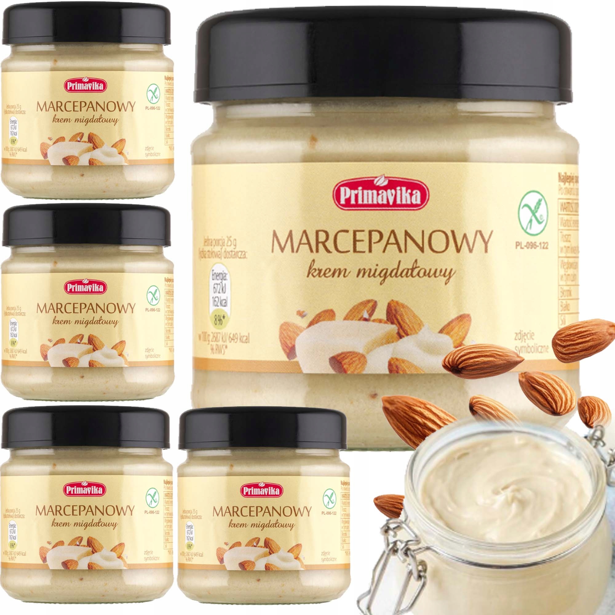 Primavika Marcepanowy Krem Migdałowy 185g bez glutenu wegetariański x5