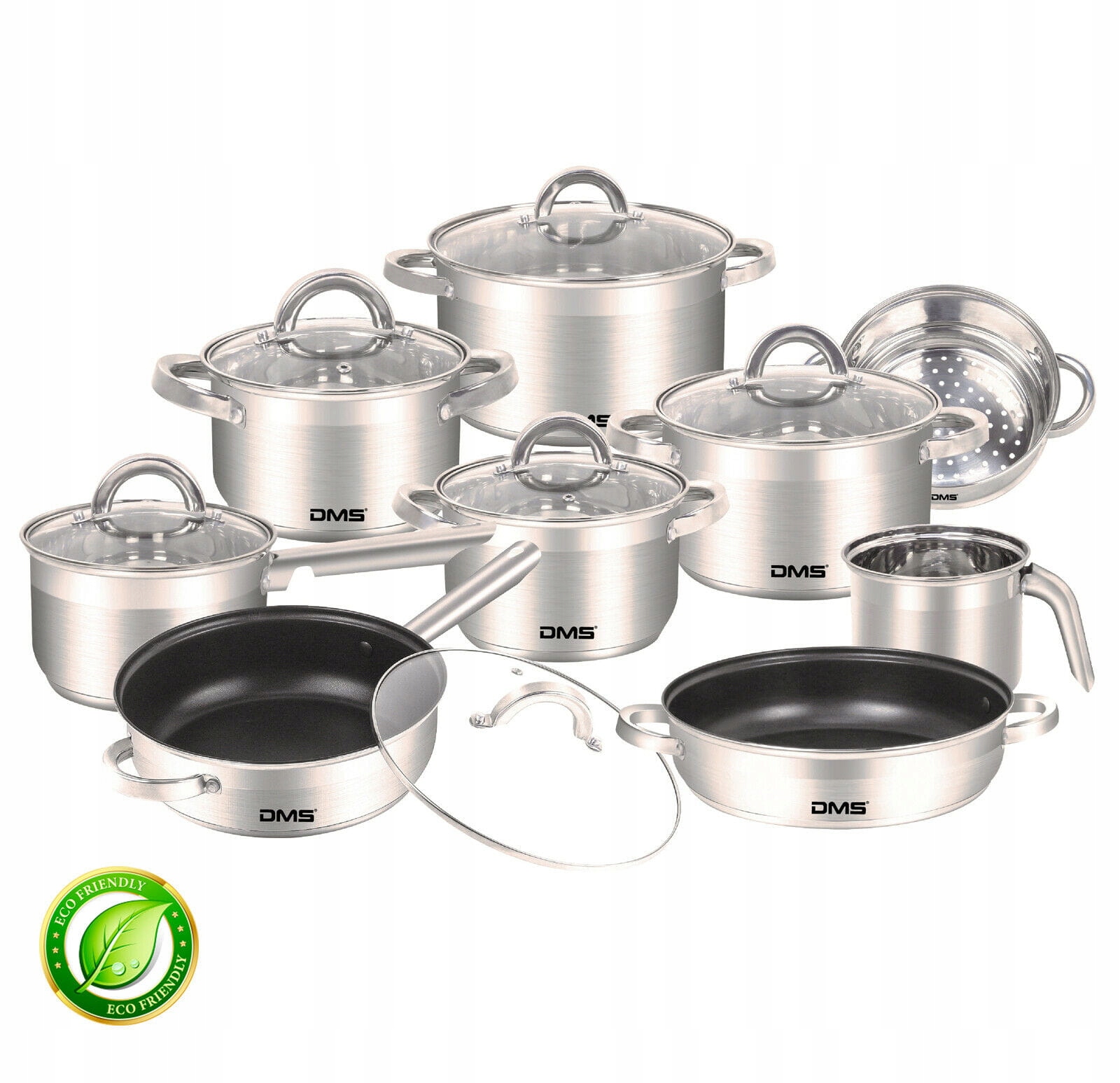 Komplet garnków 15 el ze stali nierdzewnej DMS TSE2015