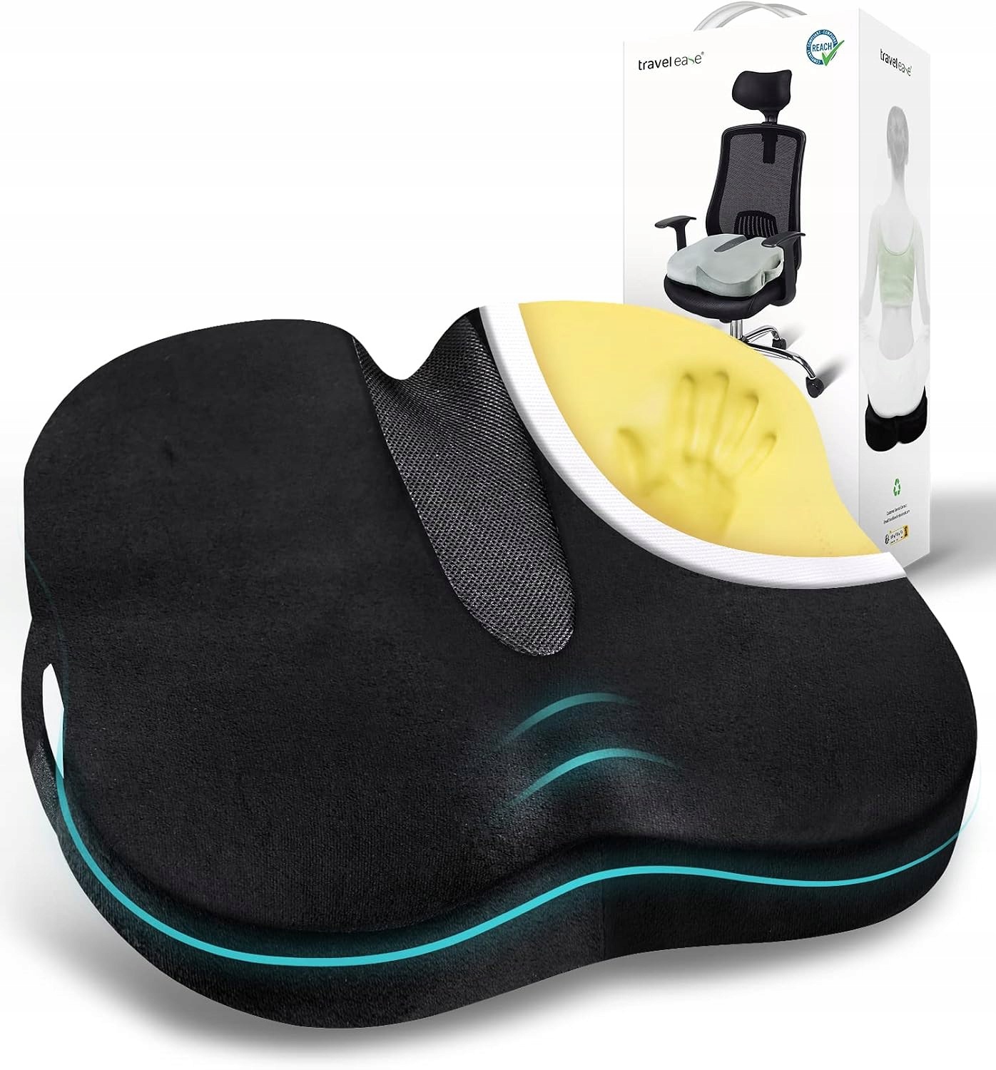 Travel Ease Ergonomiczna Poduszka W Kształcie Motyla Do Siedzenia