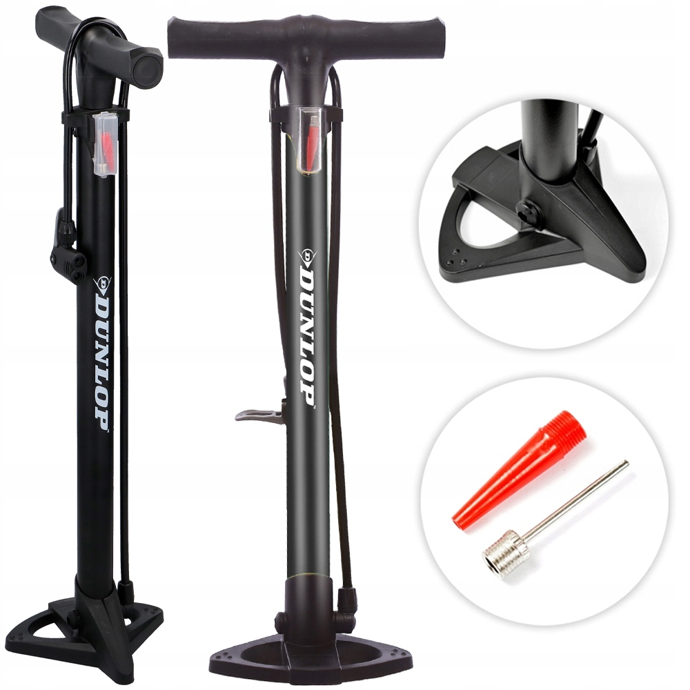 POMPKA ROWEROWA SAMOCHODOWA PODŁOGOWA DO ROWERU STACJONARNA JAKOŚĆ DUNLOP Szerokość produktu 22 cm