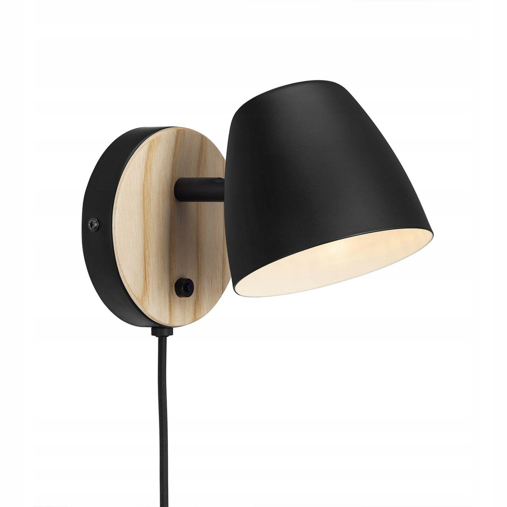 Nordlux Theo nástěnné svítidlo černé, dřevo, GU10, Fsc, designové