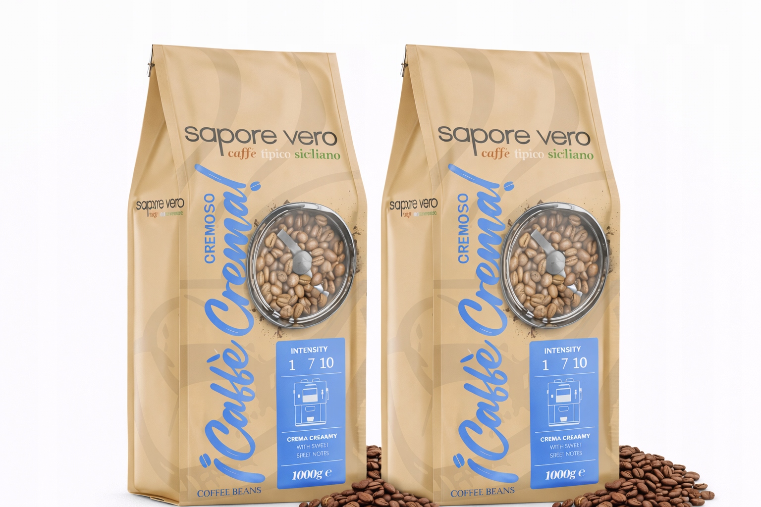 Levně Káva zrnková 1 kg Sapore Vero Cremoso Crema intenzivní do kávovaru