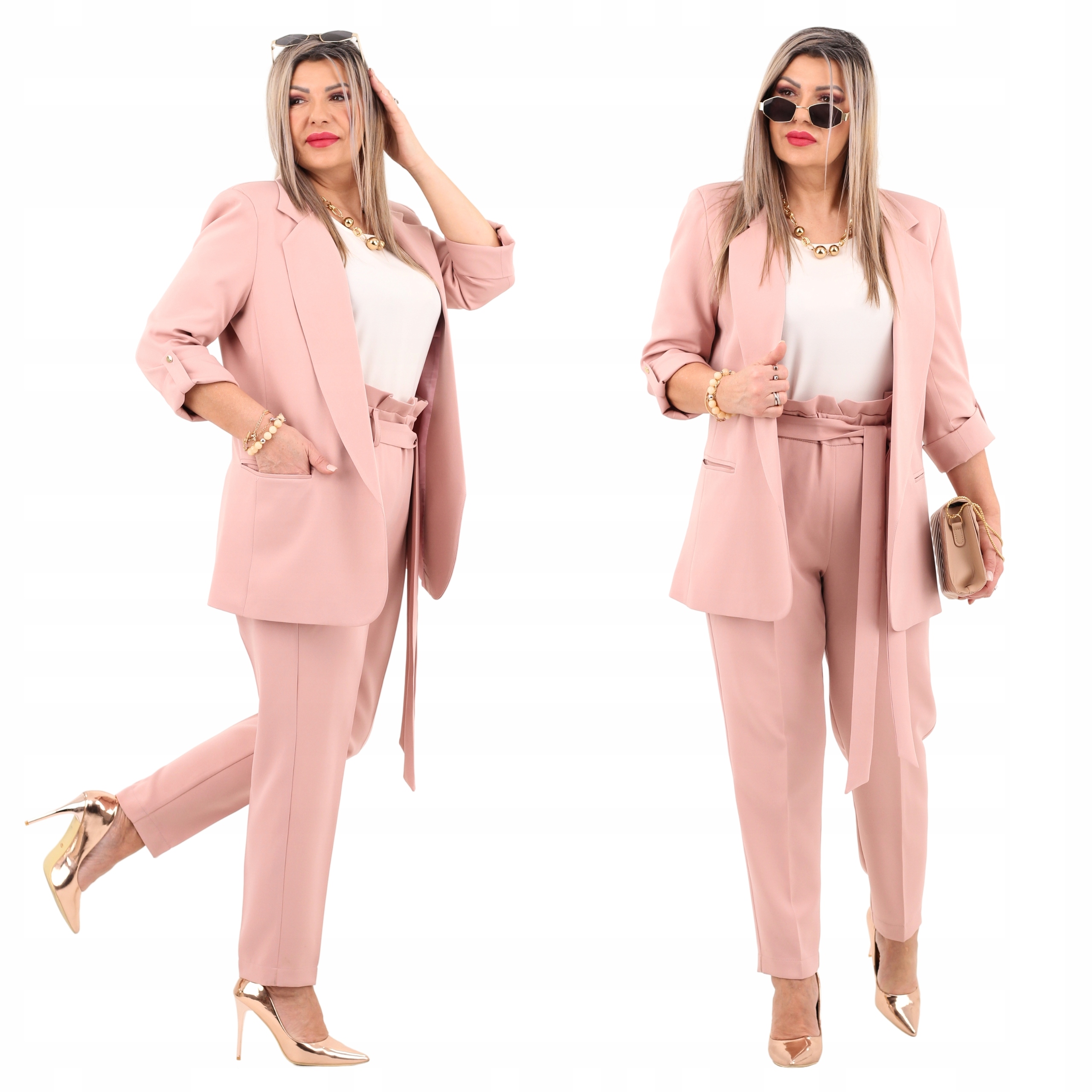 Garnitur komplet damski marynarka i spodnie Polski Producent duże rozmiary