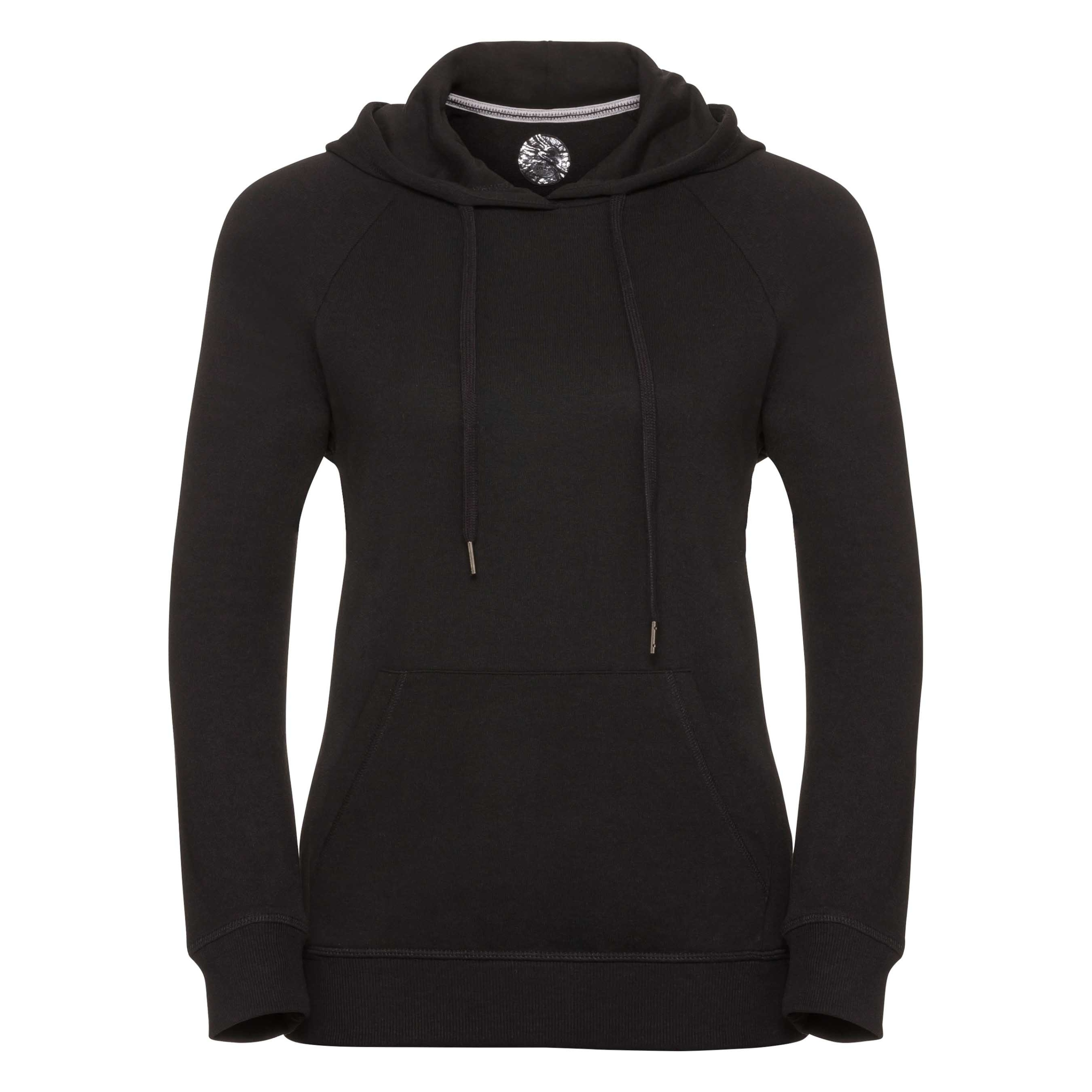 Mikina přes hlavu s s kapucí a raglánem z hladké bavlny, černá vel. L