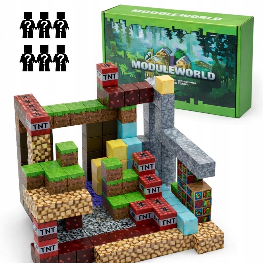 Klocki Magnetyczne Sześciany 220 Klocków Oraz 6 Figurek Gigant Kartonik