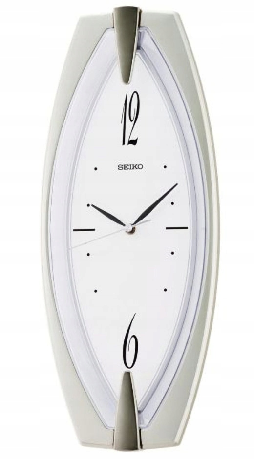 Podlhovasté Elegantné Strieborné Nástenné Hodiny Seiko QXA342D 45 cm Nie Tyka