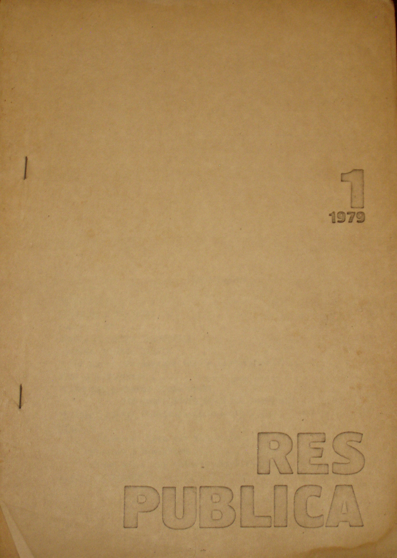 RES PUBLICA nr 1, 1979