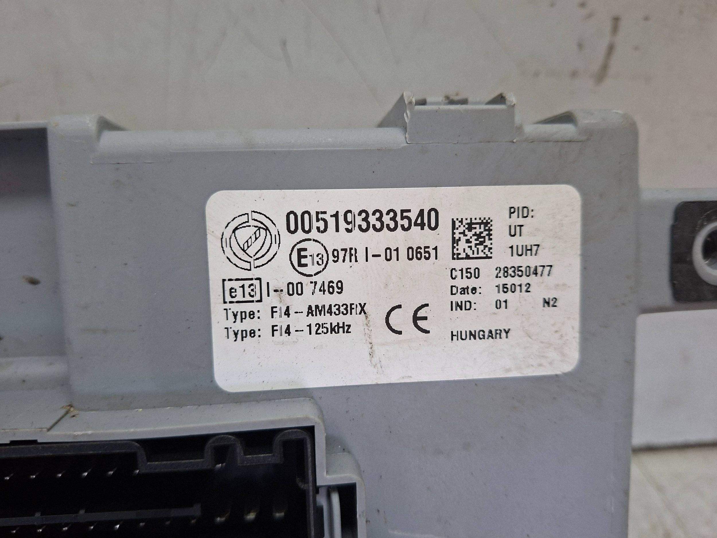module control unit KOMFORTU BCM 519333540 00519333540 FIAT PANDA III