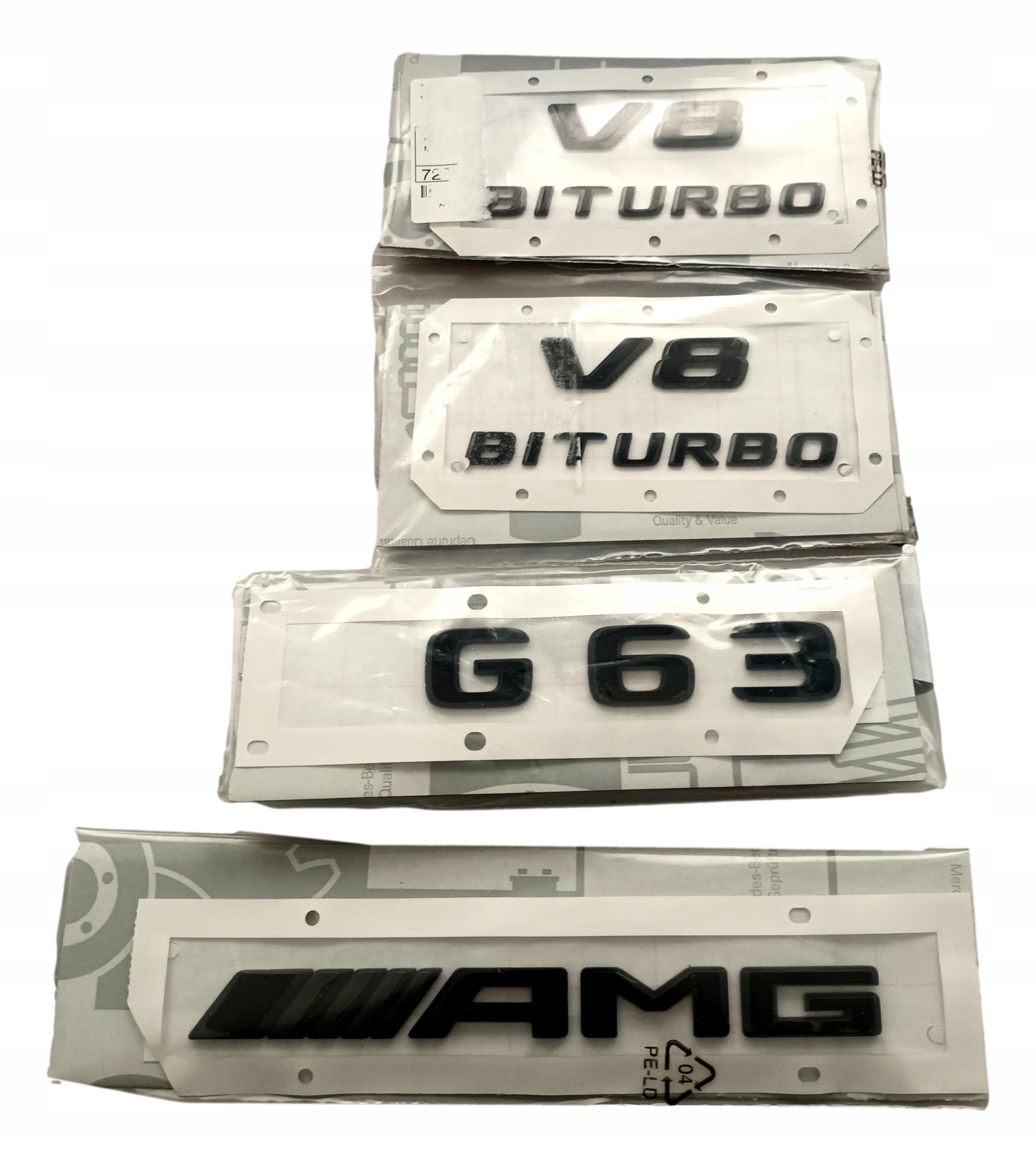 Mercedes G-klasa W463 Emblém Černý sada V8 biturbo Amg G63 Originální