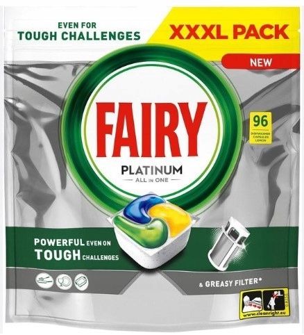 Levně Fairy Platinum Kapsle do myčky nádobí Lemon 96 kusů