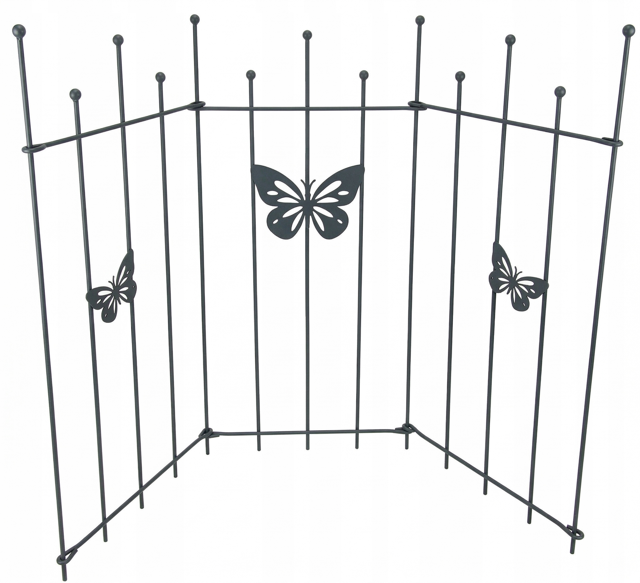 Zahradní kovový plot palisáda obrubník 144 cm pro trávník s květinami