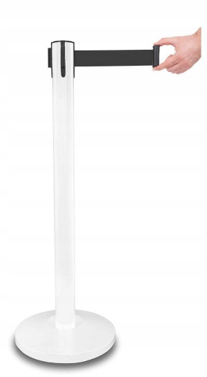 SŁUPEK ODGRADZAJĄCY SŁUPKI Z TAŚMĄ 2,3 M CZARNĄ