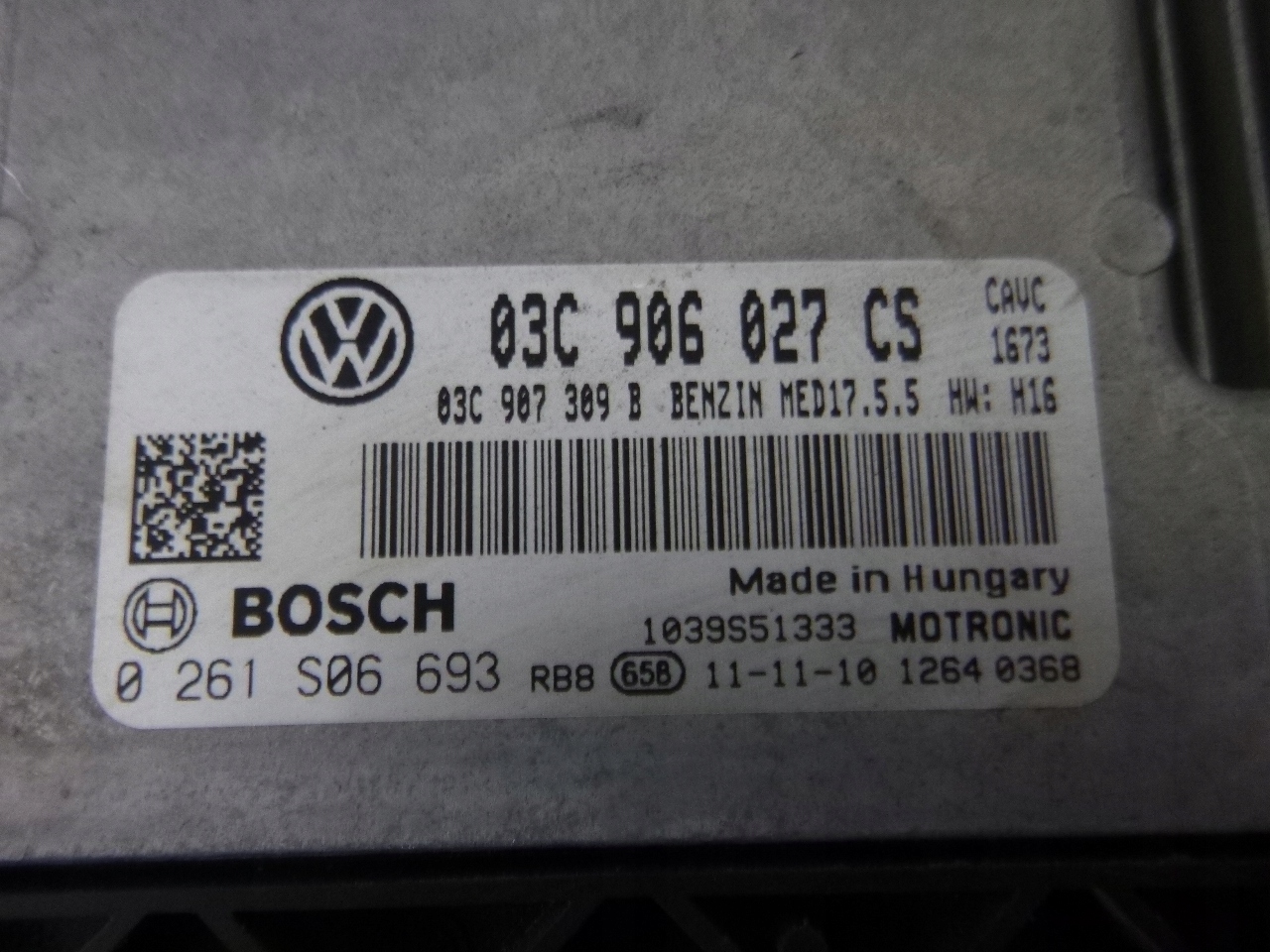 VW AUDI 1.4 TSI computer Motore 03C906027CS