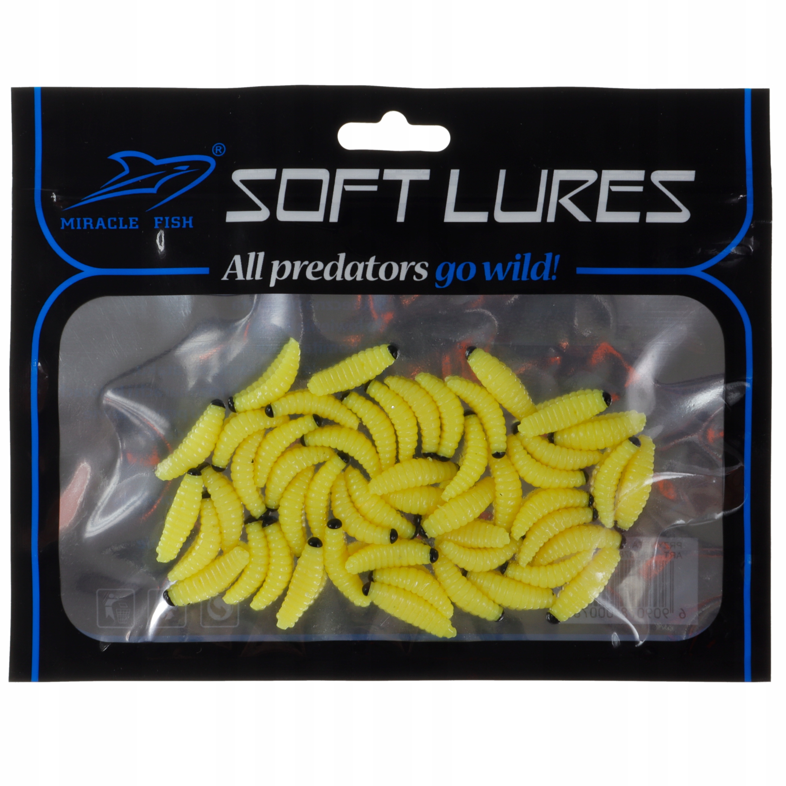 Sztuczny biały robak pinka przynęta 20 mm 50 sztuk Marka Miracle Fish