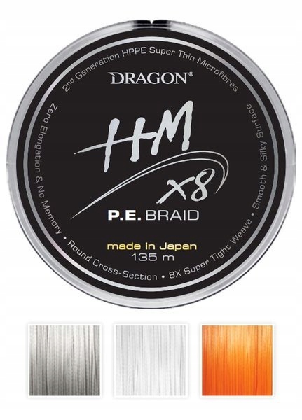 Šňůra Hm X8 P.e.braid 135m0.20mm23.60kg Dragon