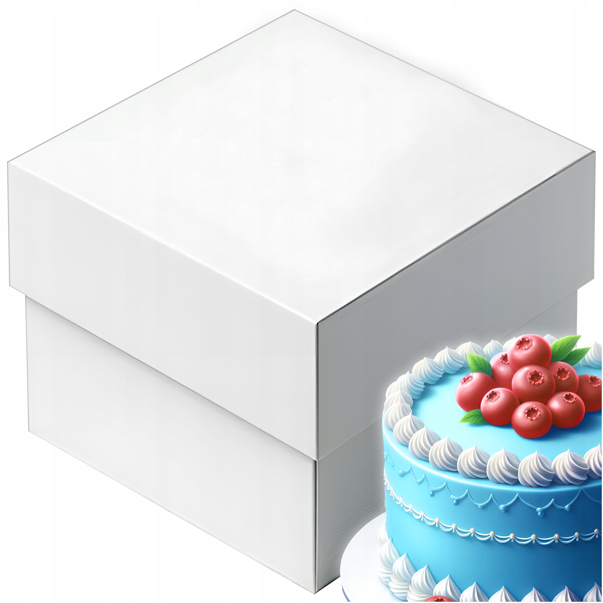 Biały KARTON PUDEŁKO NA TORT CIASTO 35x35CM REGULOWANY 15-20-25h