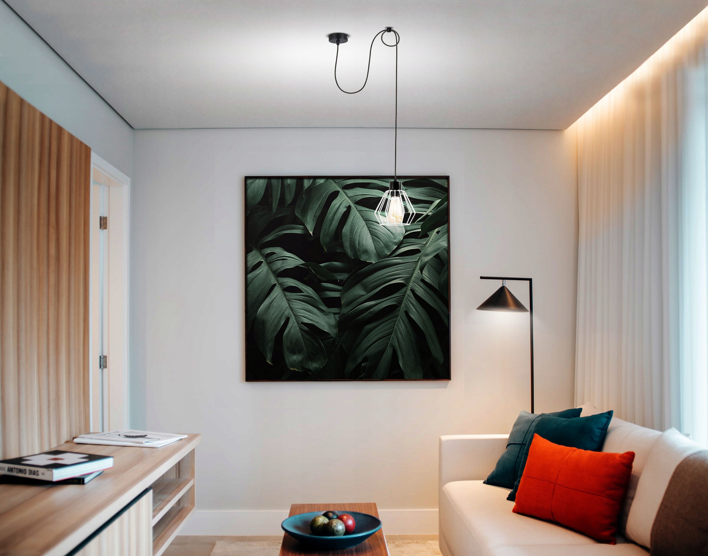 LAMPA WISZĄCA SUFITOWA ŻYRANDOL LED Biała Kod producenta LAMPA WISZĄCA SUFITOWA ŻYRANDOL LED