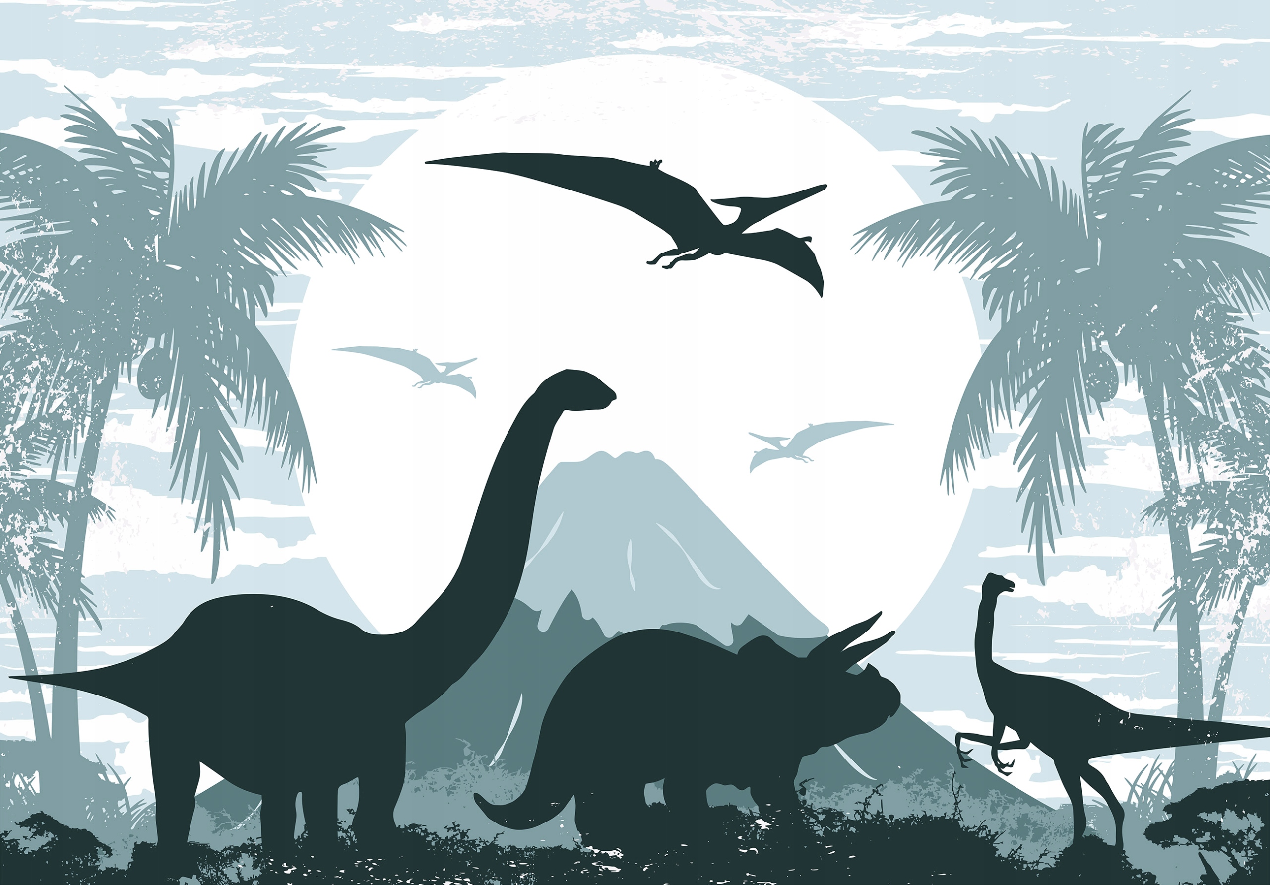 Fototapeta Dinosaury sopka palma do detskej izby 416x254 vinyl lepidlo