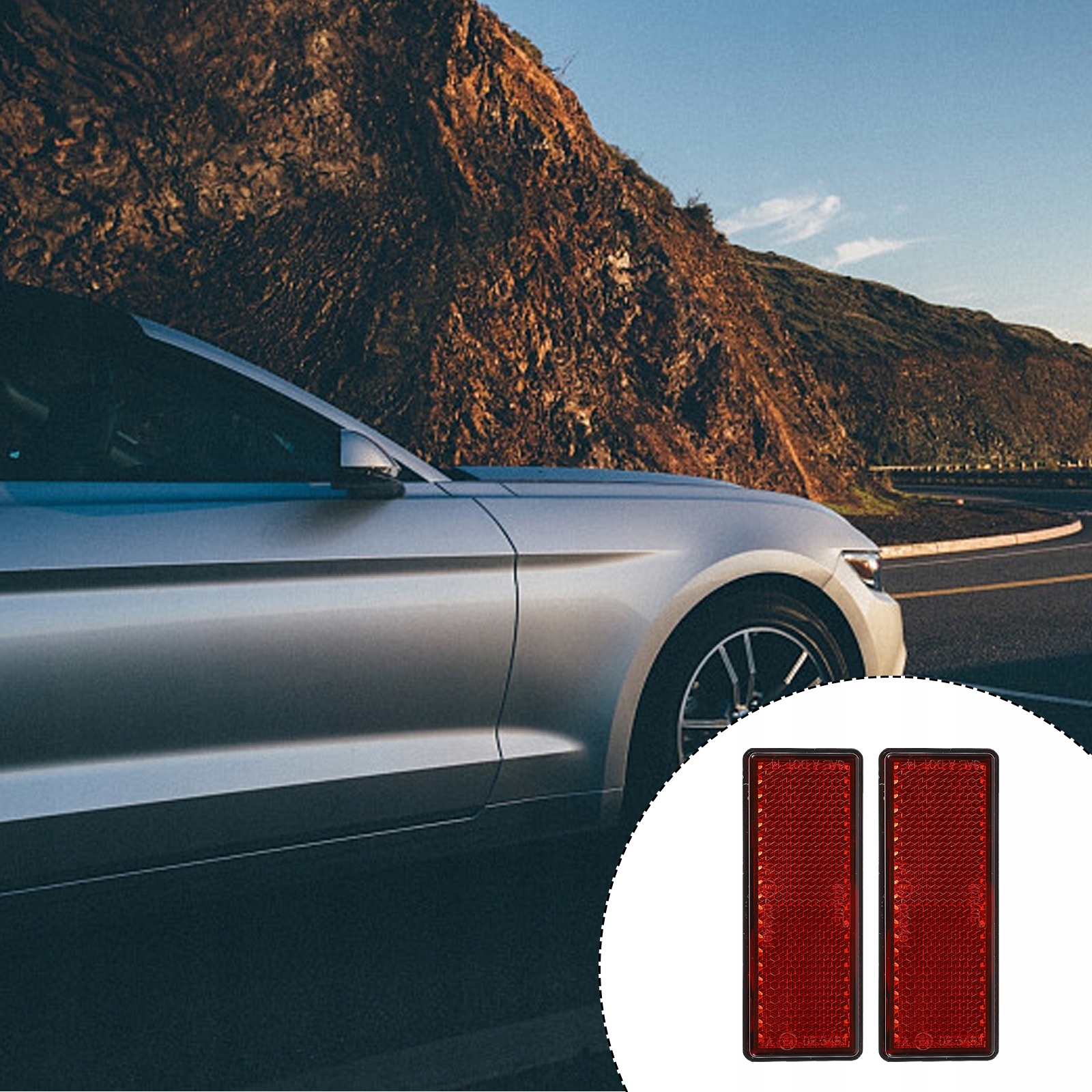 PASKI ODBLASKOWE SAMOCHODOWE 10 SZT Kolor czerwony