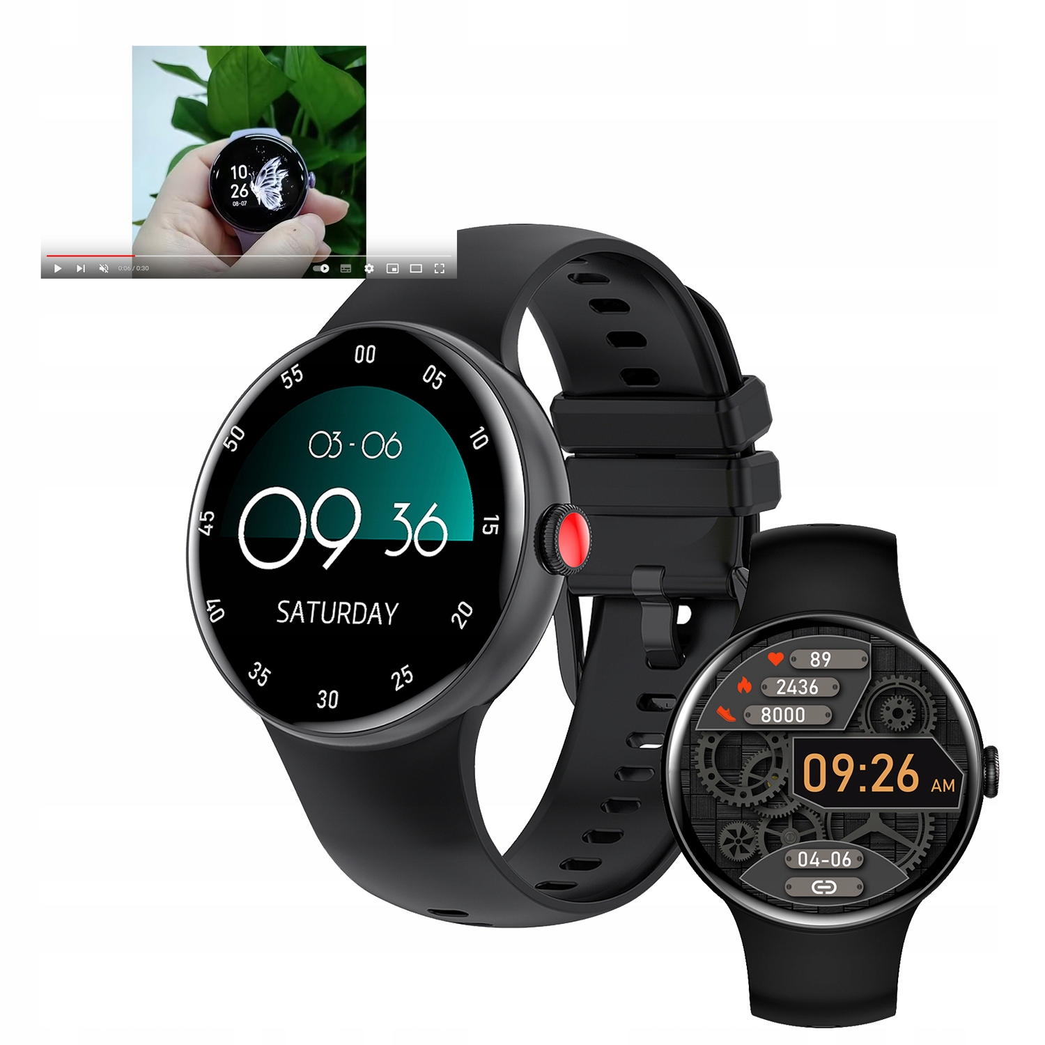 SMARTWATCH ZEGAREK MĘSKI POLSKIE MENU ROZMOWY SPORT AMOLED SMART WATCH Kształt koperty okrągła