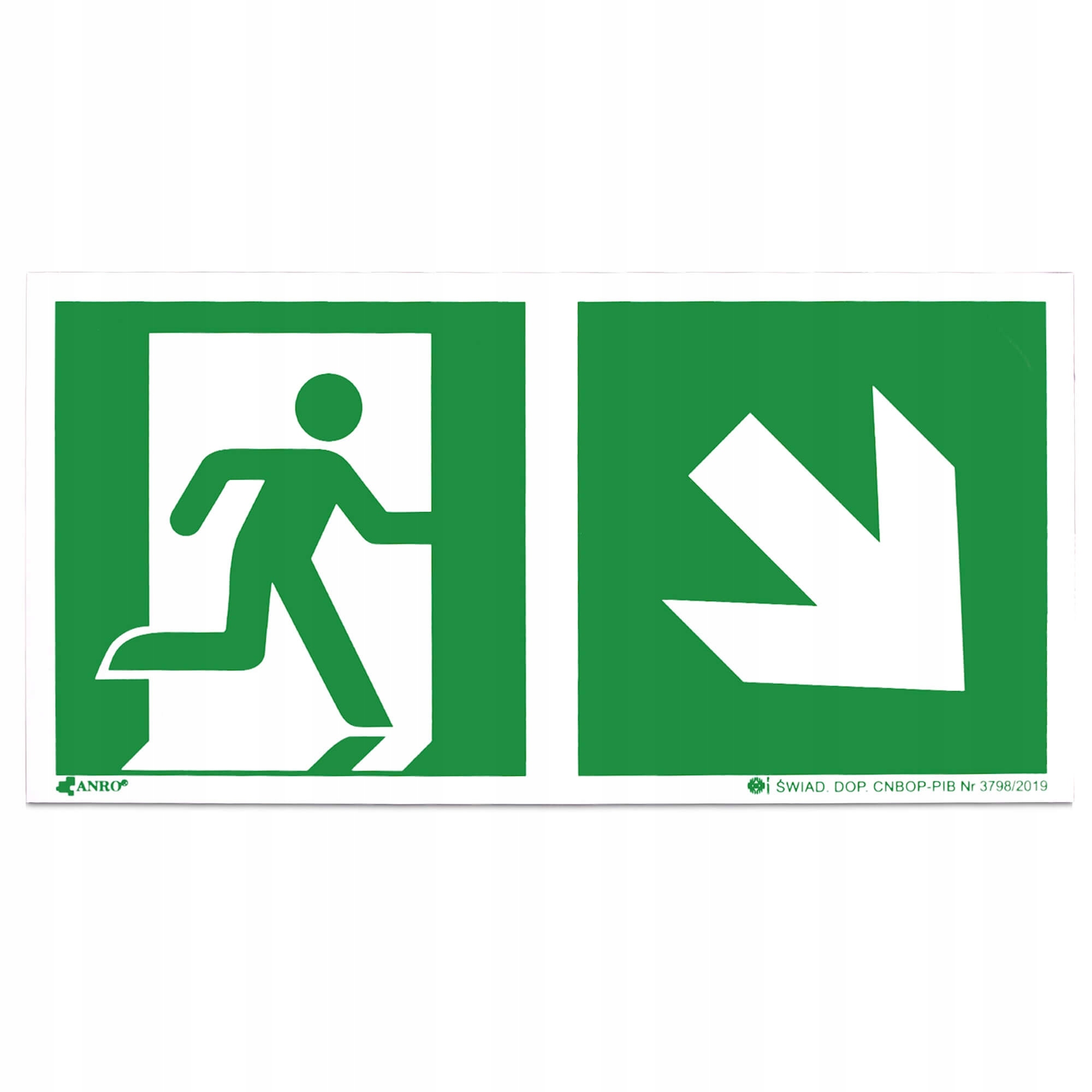 

Znak Bhp Kierunek Do Wyjścia W Prawo W Dół 15X30