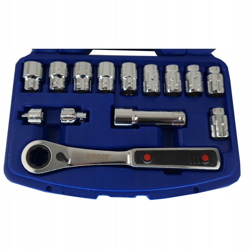 Zestaw narzędziowy klucze nasadowe ROOKS 14 el.