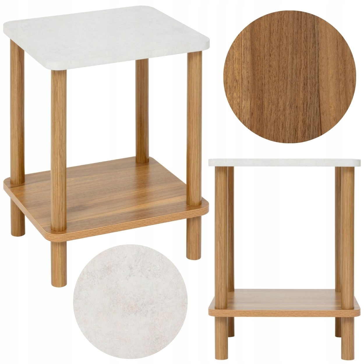 Boční pomocný konferenční stolek 44 cm s poličkou do obývacího pokoje, ložnice, předsíně