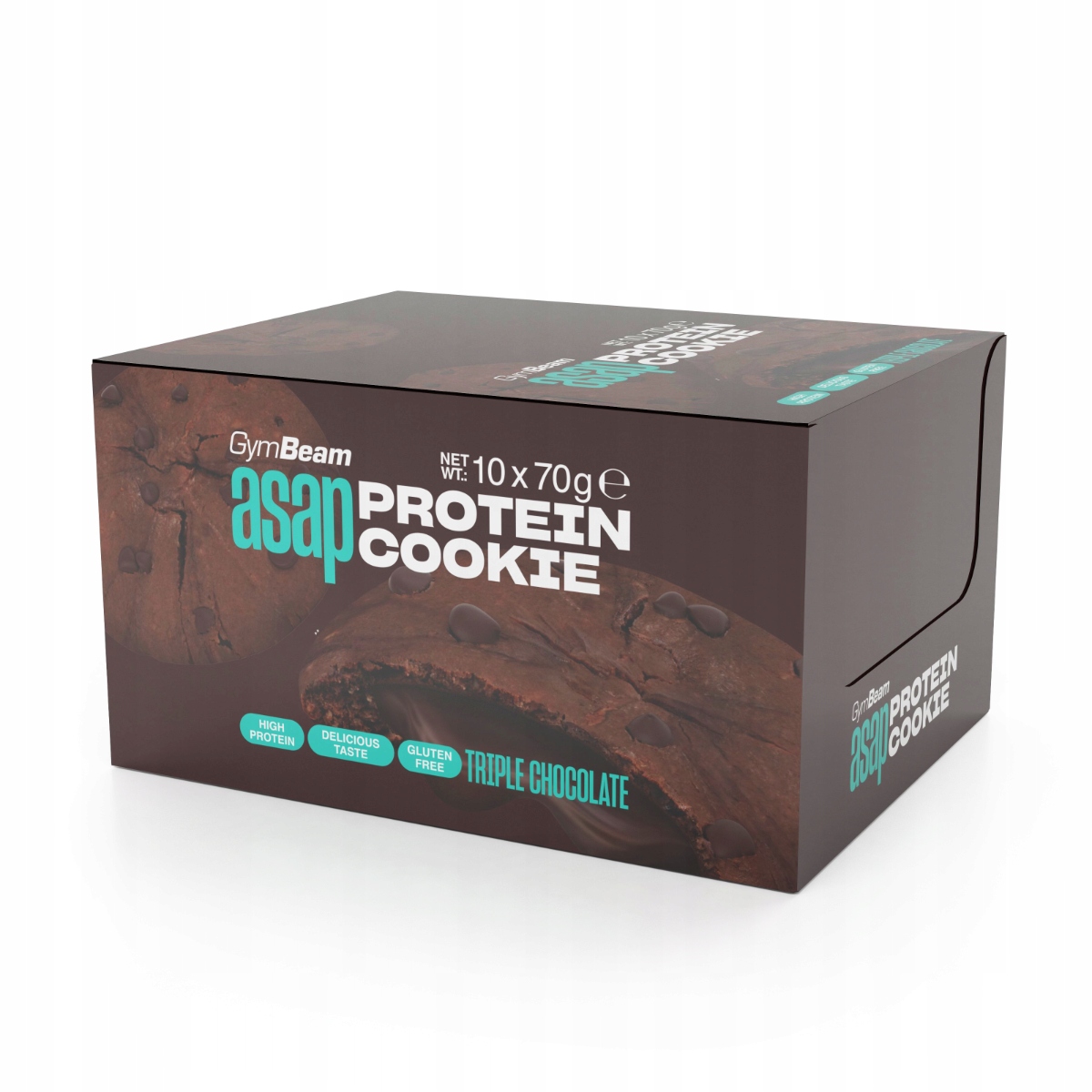 Ciastko Proteinowe Asap Białko Bez Glutenu GymBeam 10x70g czekolada