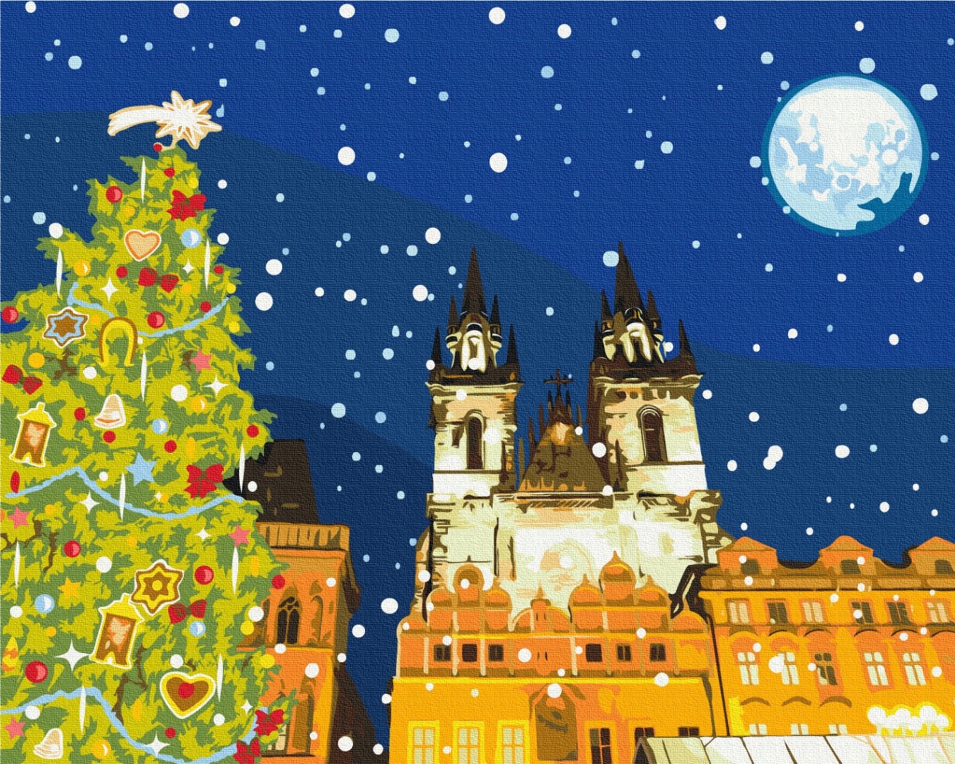 Malování podle čísel Novoroční Praha 40x50cm