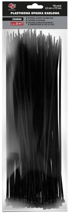 

Ma Professional opaski kablowe 4,8 mm x 370 100szt
