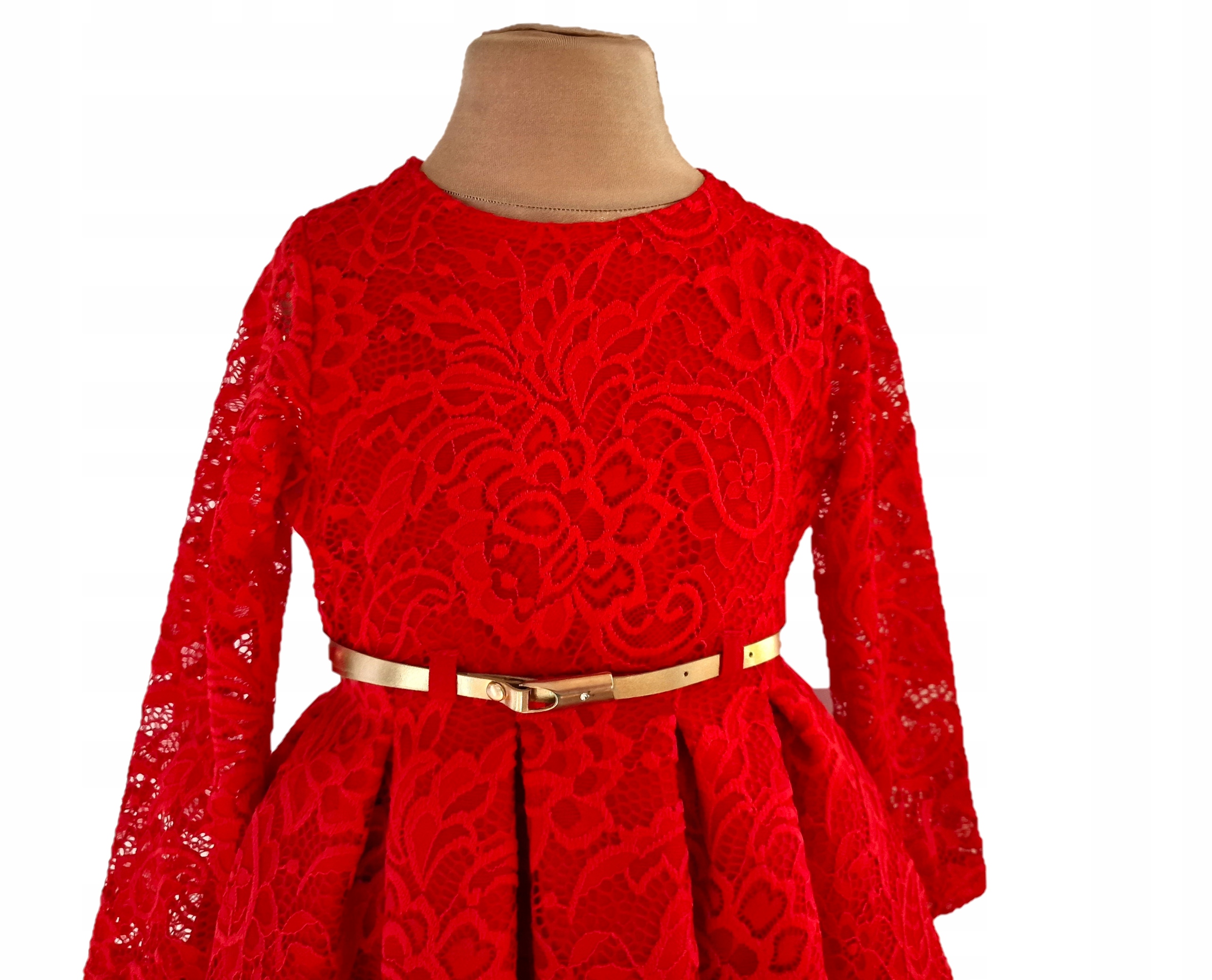 CZERWONA koronkowa 92 sukienka wesele świąteczna na święta urodziny Kod producenta MM001