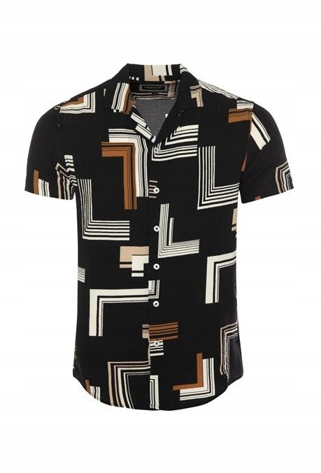 Havajská Pánská Vzdušná Košile Na Léto Černá M