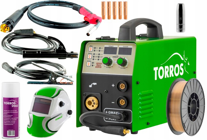 Spawarka inwertorowa migomat Torros Mig Mag Mma Tig 200A Flux M2010 Zestaw