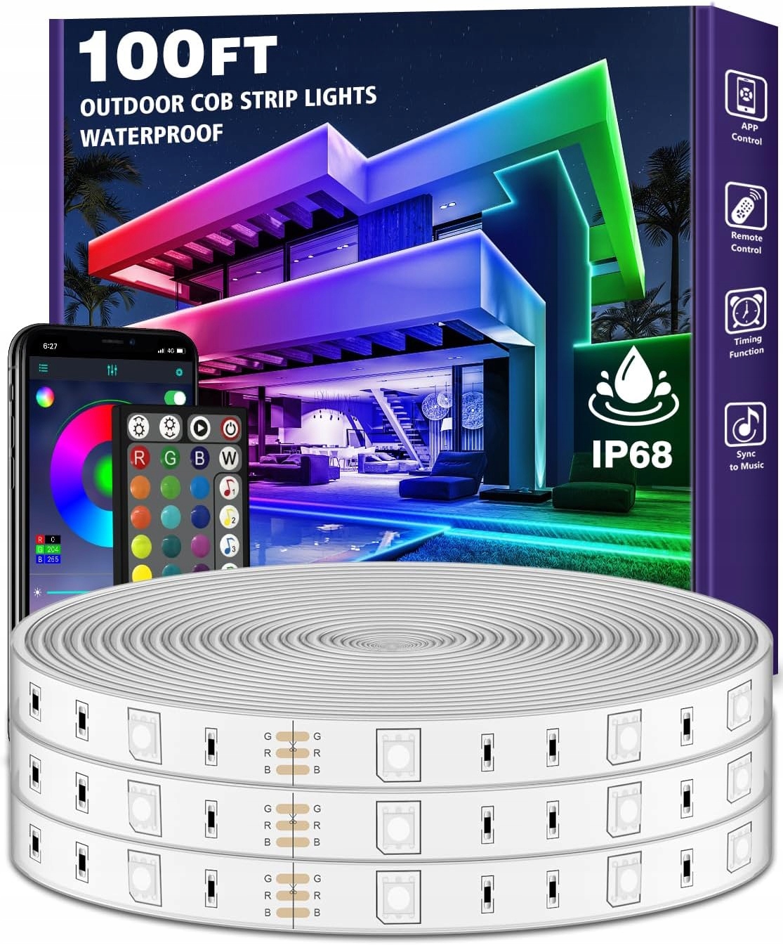 Led pásik Letianpai, IP68, 30M Viac farieb synchronizácia hudbou