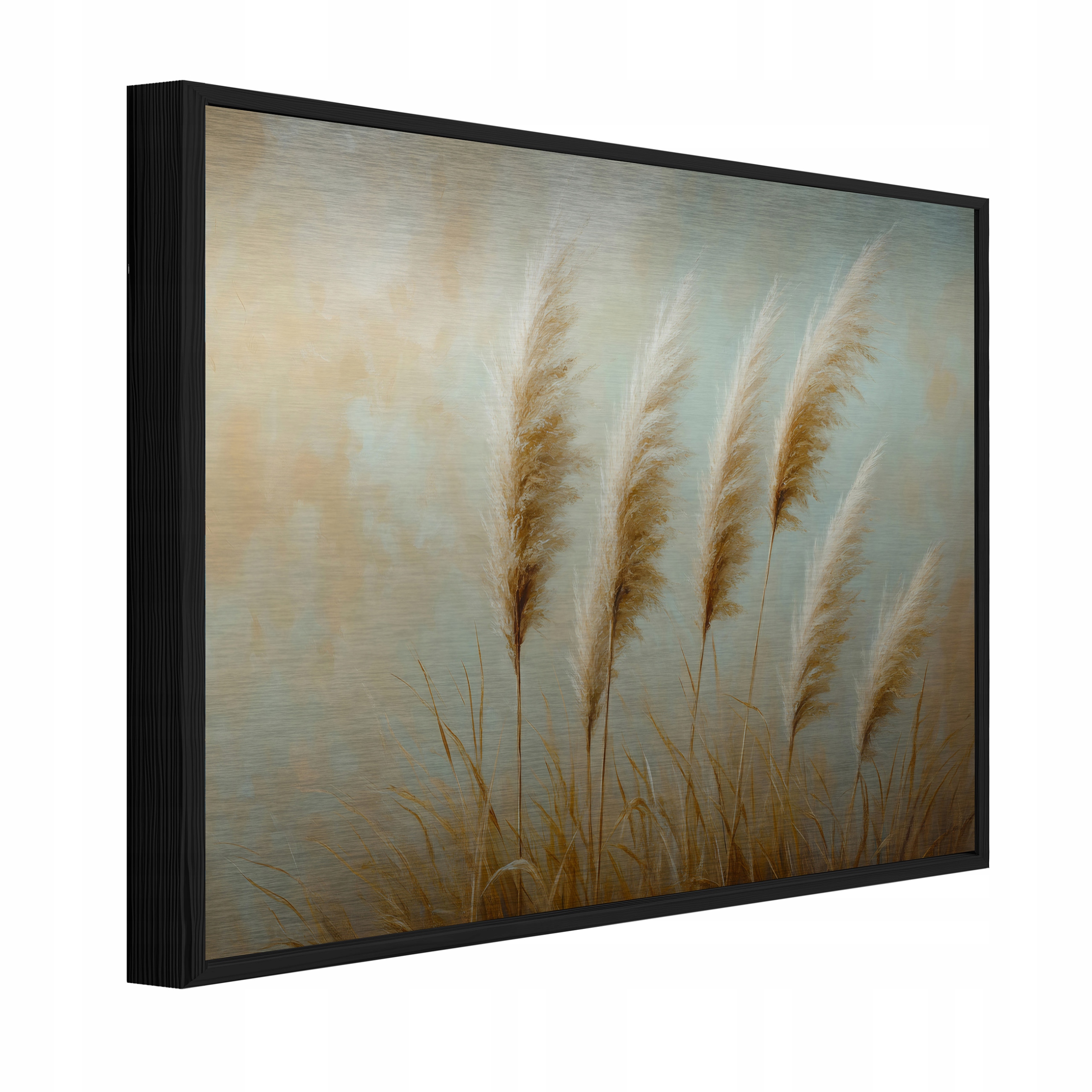 Obraz Na Kovu V Černém Rámu Tráva Pampasová Boho Obývací Pokoj Ložnice 120x80