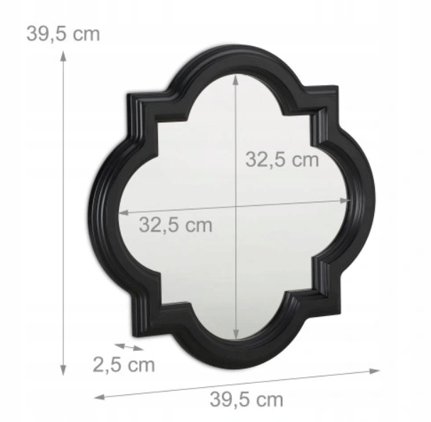 Lustro Relaxdays ścienne rama tworzywo sztuczne 39,5 x 39,5 mm EAN (GTIN) 4052025934859