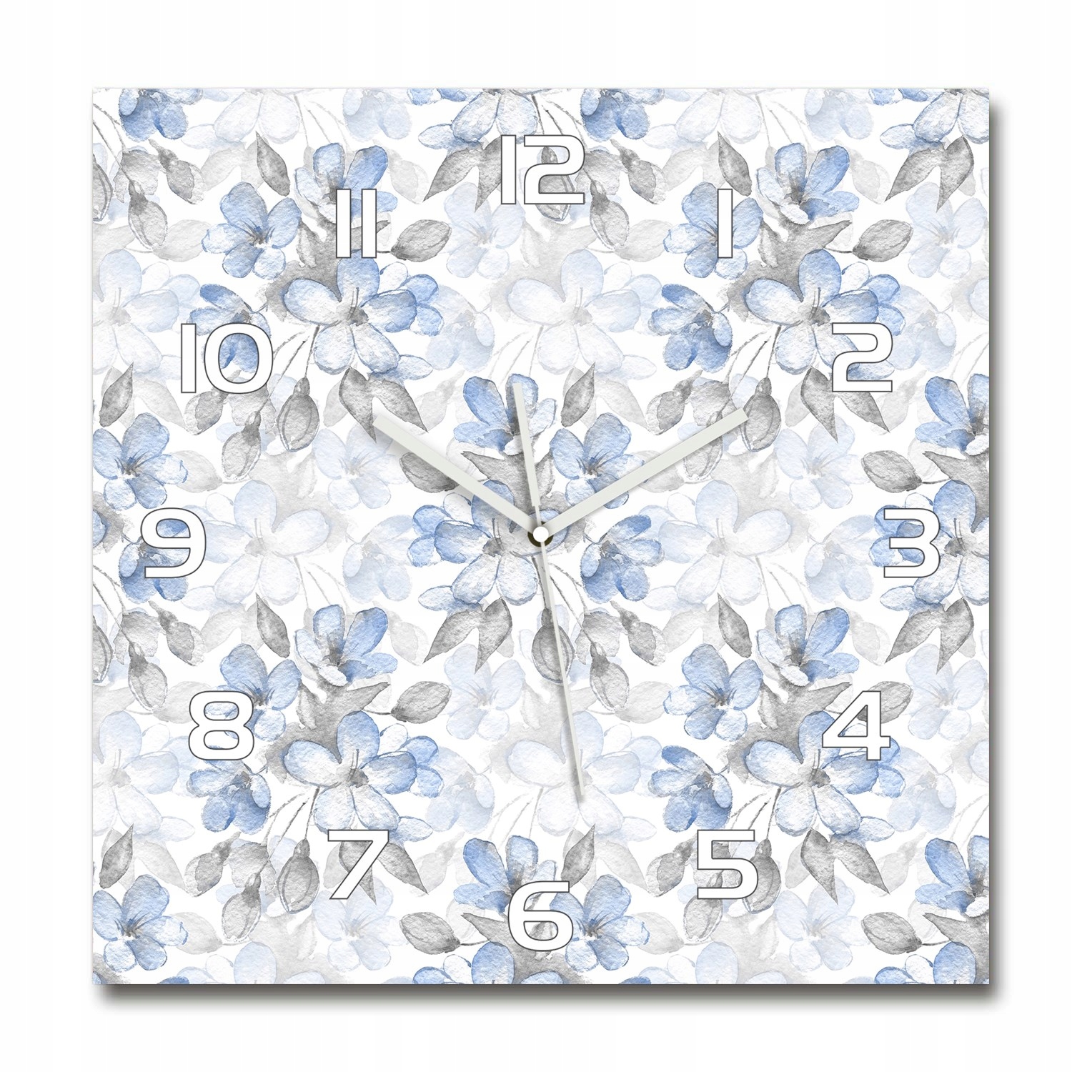 

Duży szklany zegar ścienny Delikatne kwiaty 60x60