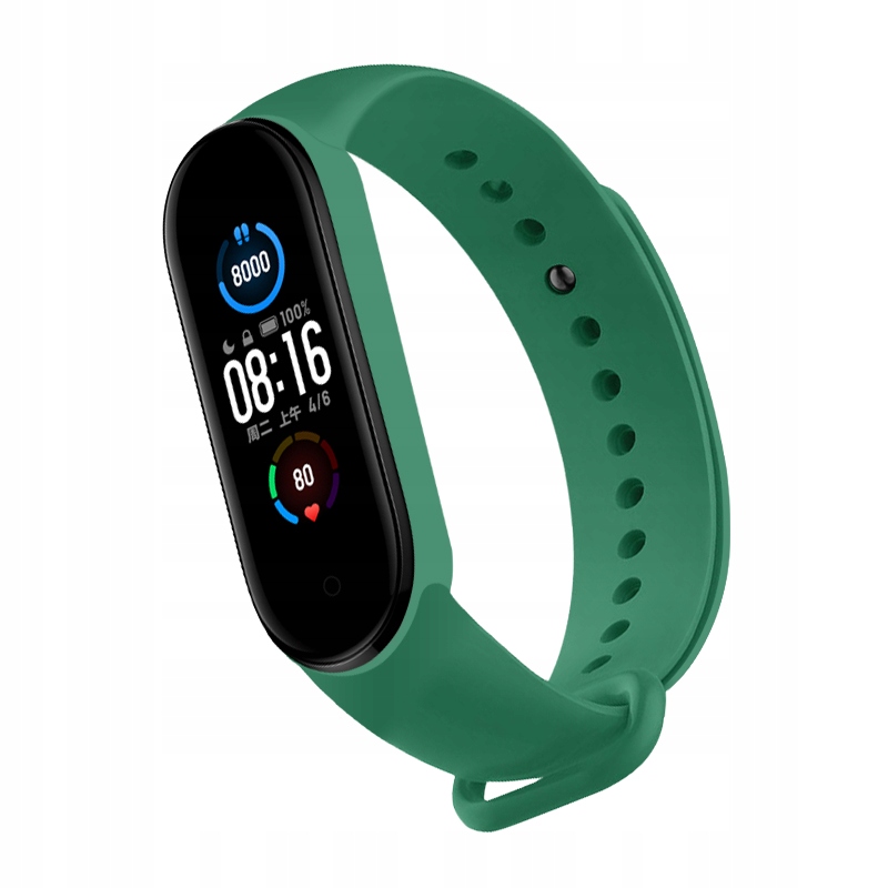 XIAOMI PASEK OPASKA MI BAND 5/6/7 ZAMIENNA PASEK CIEMNOZIELONA