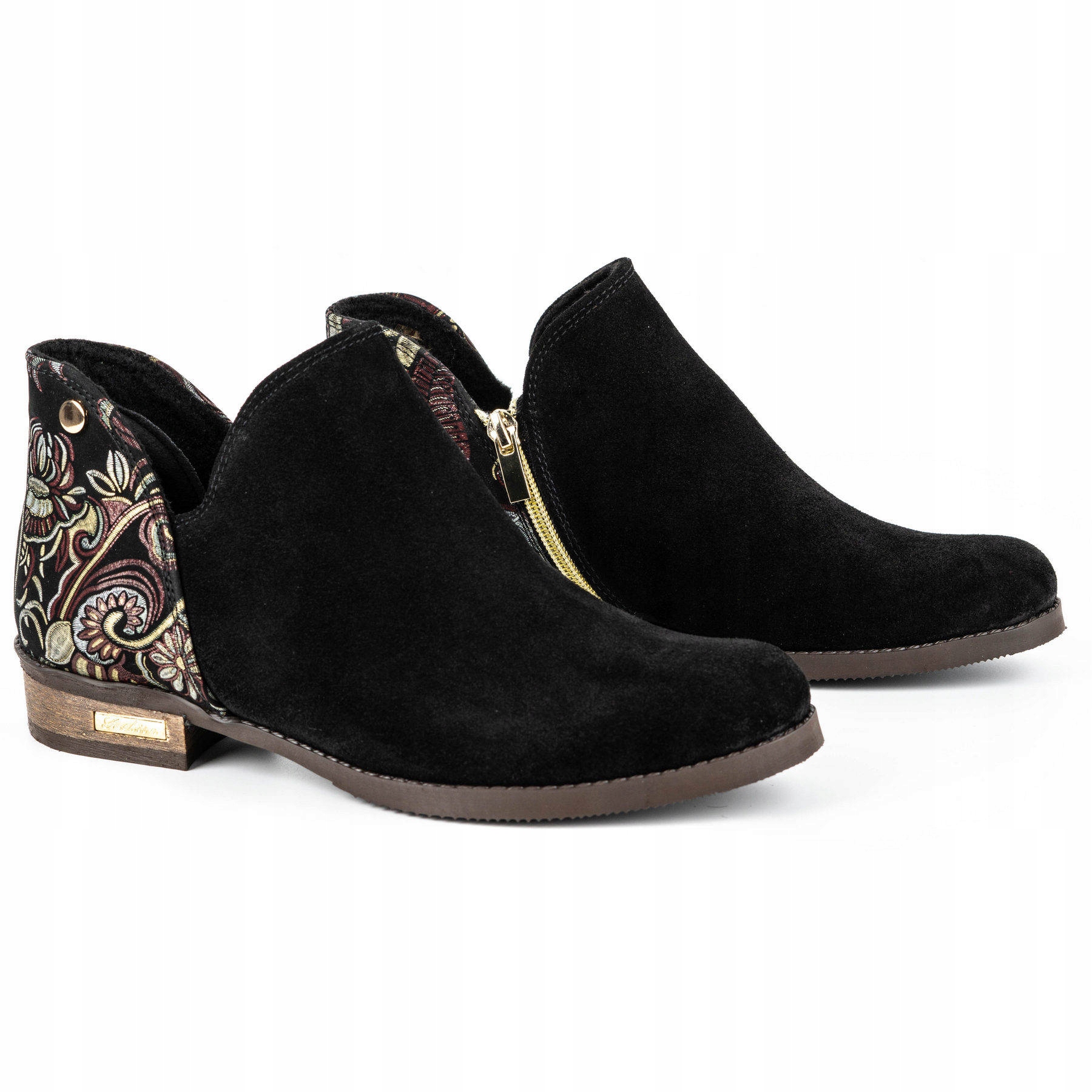 BOTKI OCIEPLANE POLSKIE SILVIA SKÓRZANE CZARNY 40 Rozmiar 40