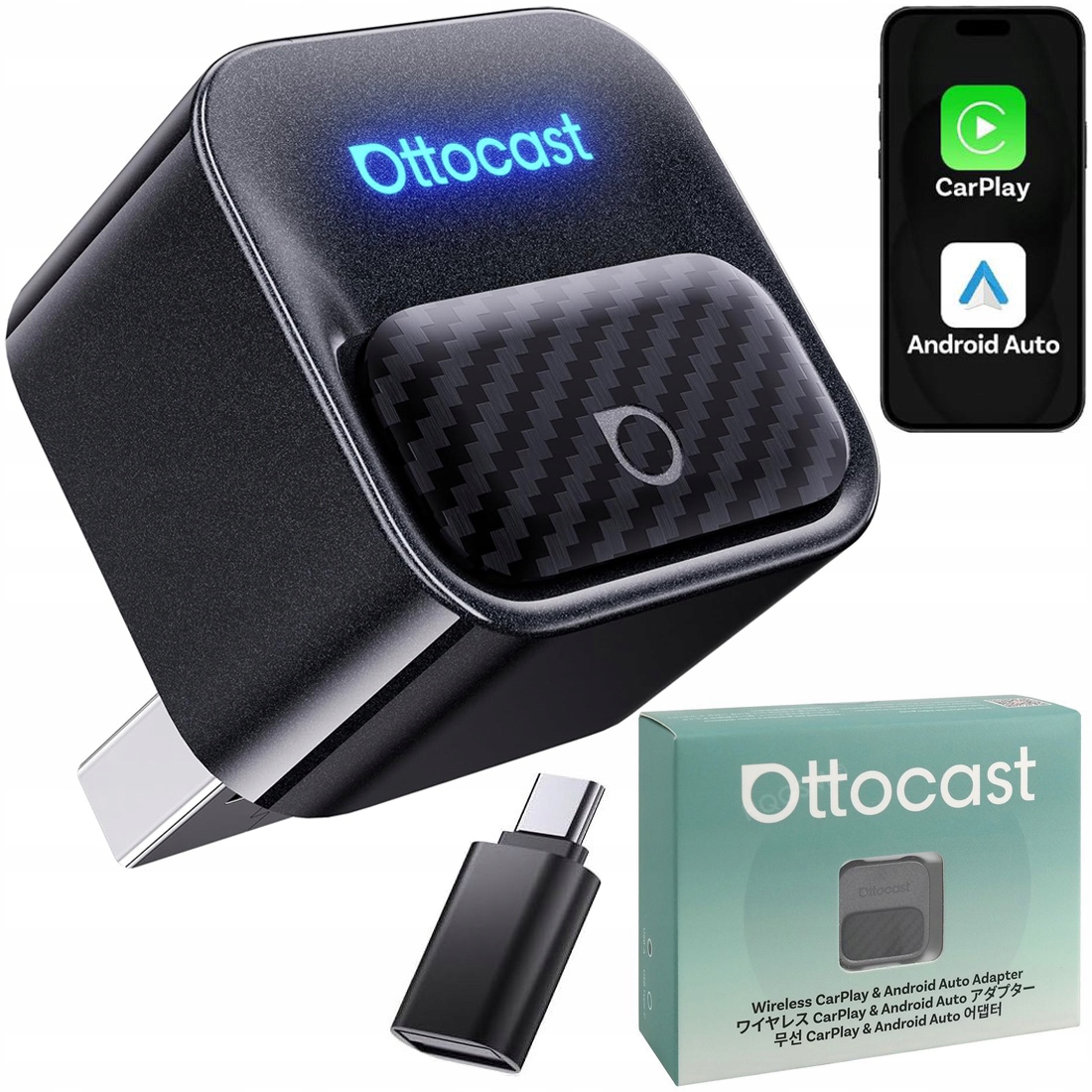 Bezdrátový adaptér modul Bluetooth pro Android Auto CarPlay Wifi 6 Bt 5.4