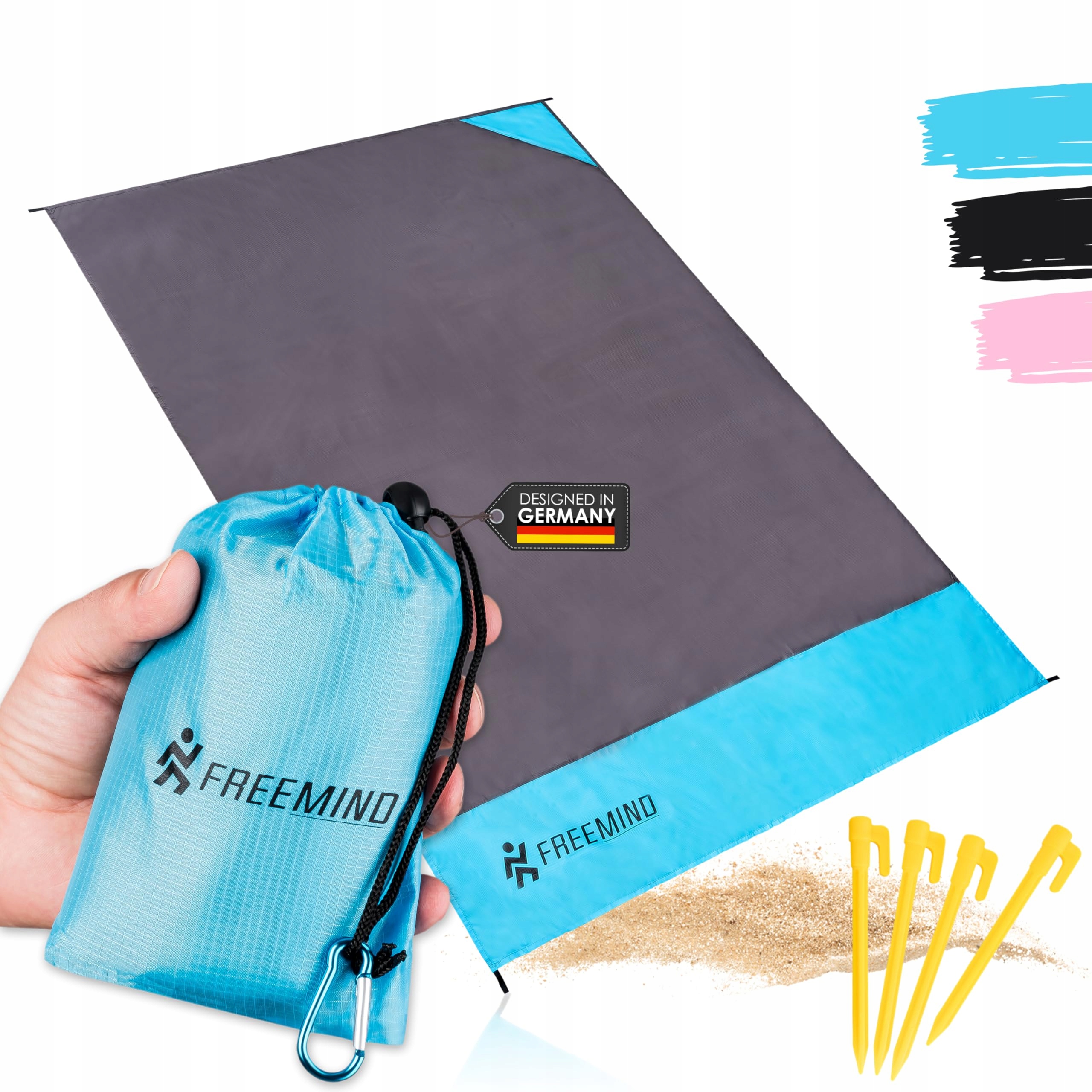 Freemind Stranddecke Lehká a voděodolná 140 x 200 cm pro piknik a pláž