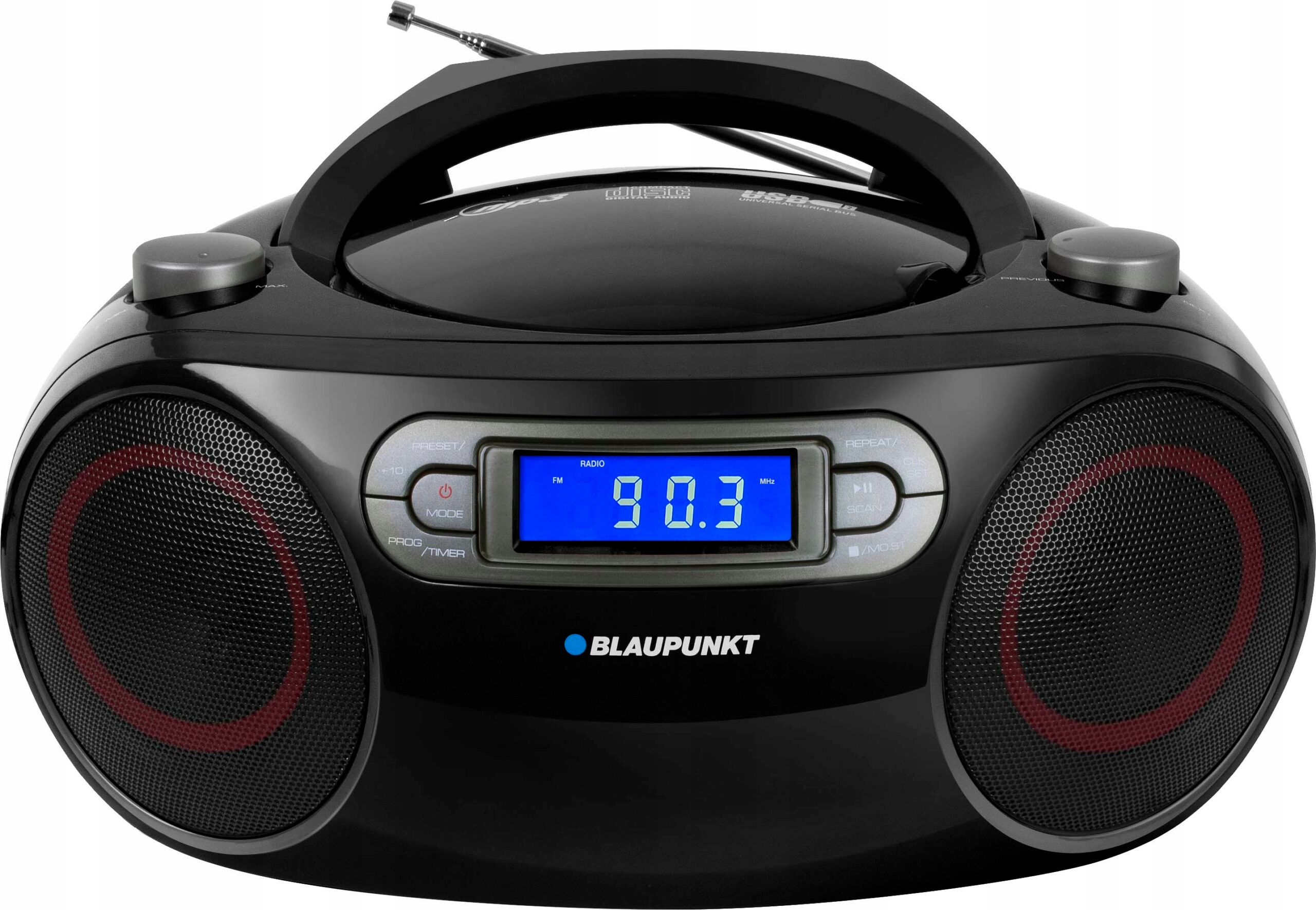 Blaupunkt BB18BK Boombox prenosné rádio Aux MP3 Usb CD rádio Fm