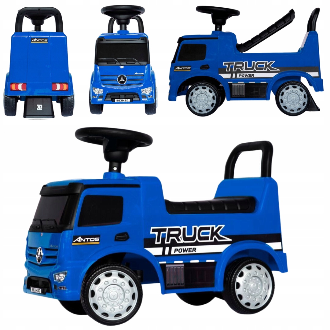 Mercedes Benz Antos jeździk odpychacz Truck z funkcjami dźwiękowymi